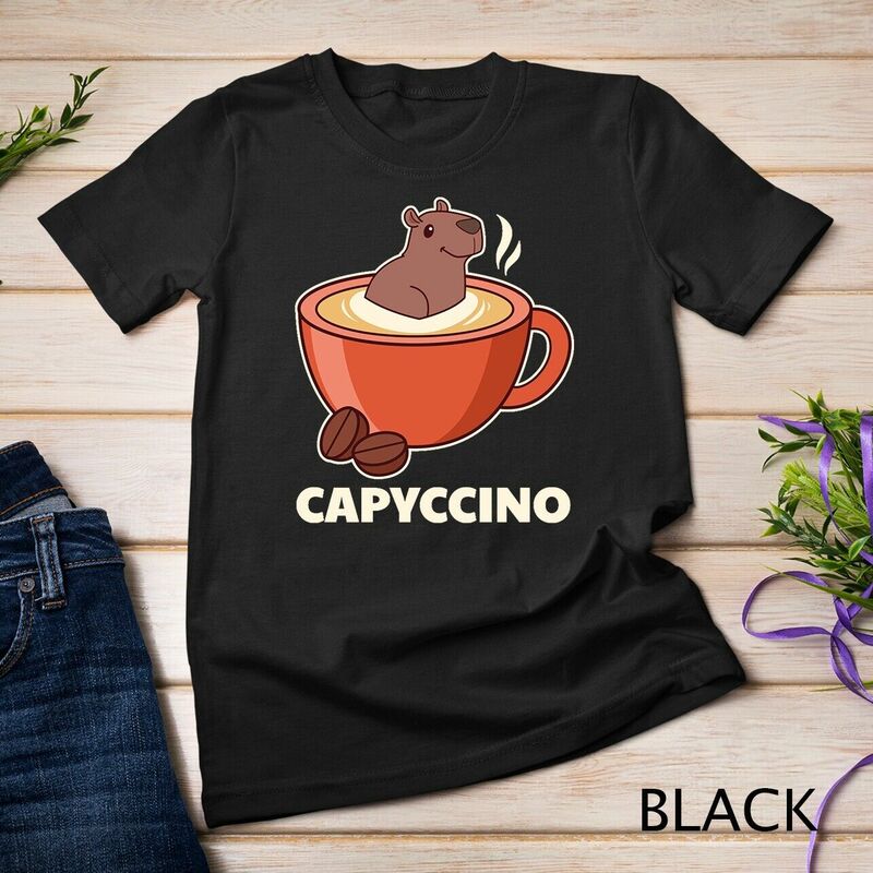 Capivara bonito em Cappuccino para Amante Café Unisex T-Shirt