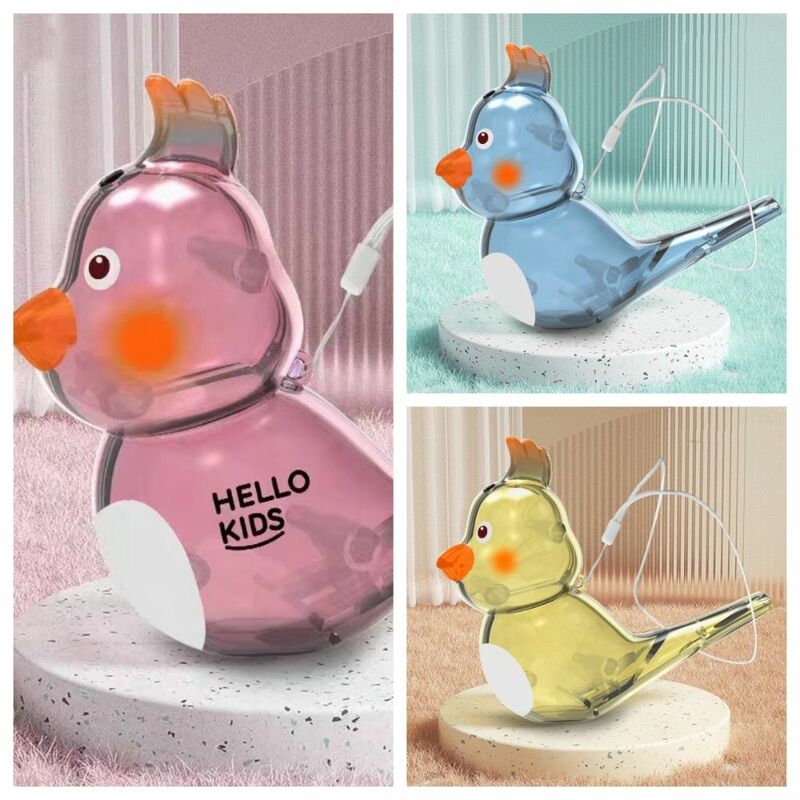 Dengan Lanyard peluit air mainan berbentuk burung alat musik peluit burung mainan transparan hadiah untuk anak-anak
