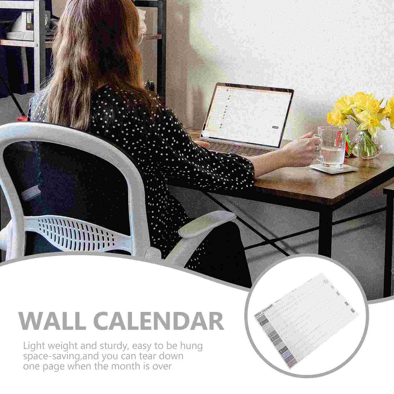 Anual-Wall Hanging Planner Calendário, programação diária, Office Schedule, Planejamento Nota