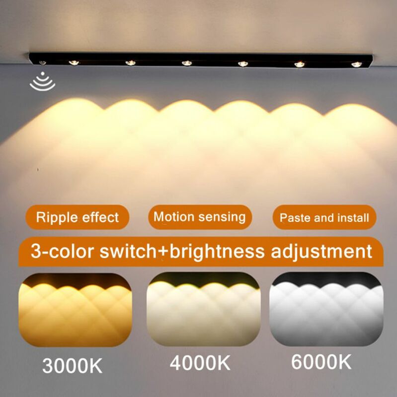 Led Nachtlampje Keuken Onder Kast Licht 17/30/60Cm Oplaadbare Pir Motion Sensor Kast Kledingkast Lamp aluminium Nachtlampje