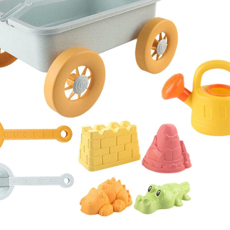 Sand Castle Beach Toys para crianças, Sand Cart, Edifício de fundição, brinquedo para viagens, jardim pré-escolar, sandbox, 8 peças