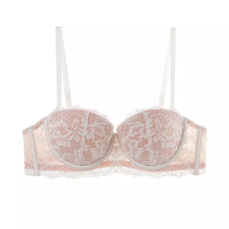 The New Style of Pure Lace Underwear Female Small Chest Gathering Soft Underwire Collection Pair of Breast Adjustment Sexy Girl