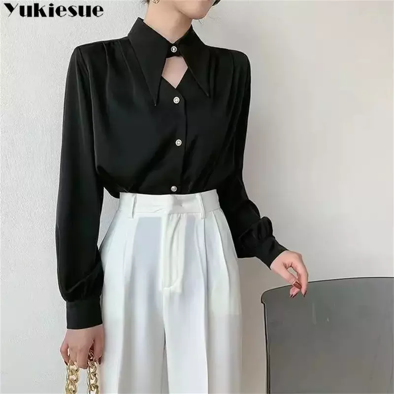 2023 Spring shirt Elegant OL Chic Turn-down Collar Long Sleeve tops Women's Top Blouse women shirts and blouses Female Clothing