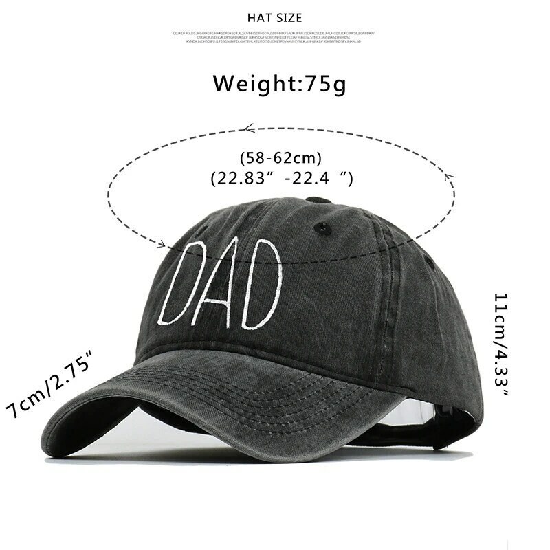 New DAD MOM Embroidery Baseball Caps Men Women Retro Washed Cotton Snapback Dad Caps Outdoor Sports Visor Sun Hat Unisex