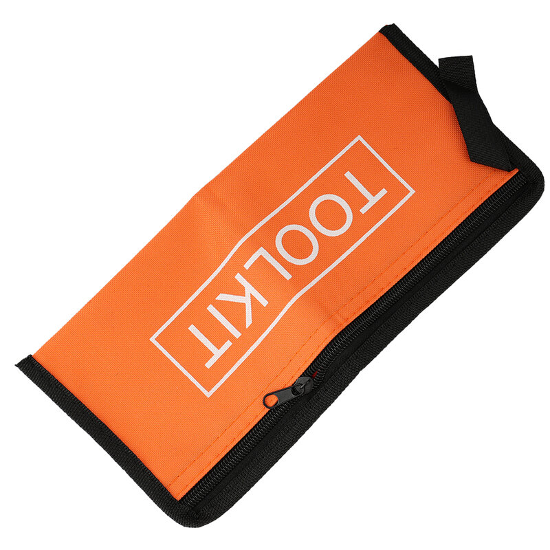 Tas kantong alat tas penyimpanan peralatan kecil tas peralatan 28x13cm casing kanvas kain oranye Oxford tas kantong tahan air