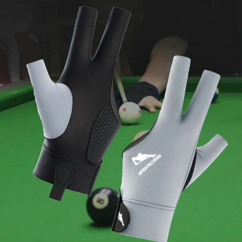 Guante de billar de tres dedos antideslizante, guante de entrenamiento para mano izquierda y derecha, transpirable, elástico, accesorios de Fitness