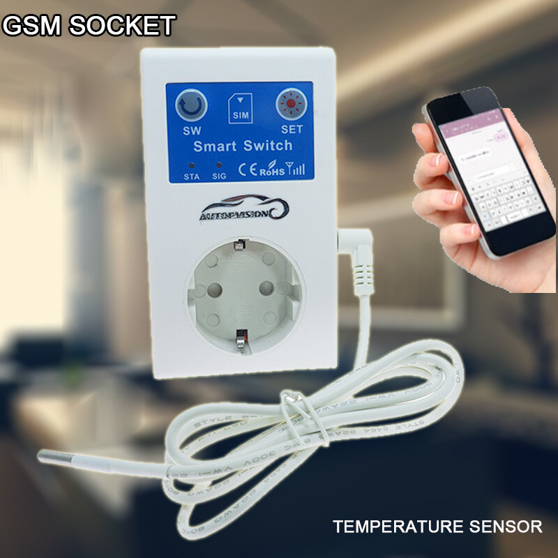SC1 GSM 통화/SMS 원격 제어 범용 스마트 EU 플러그 소켓 타이밍 스위치 온도 컨트롤러, 센서 지원 조그 세트