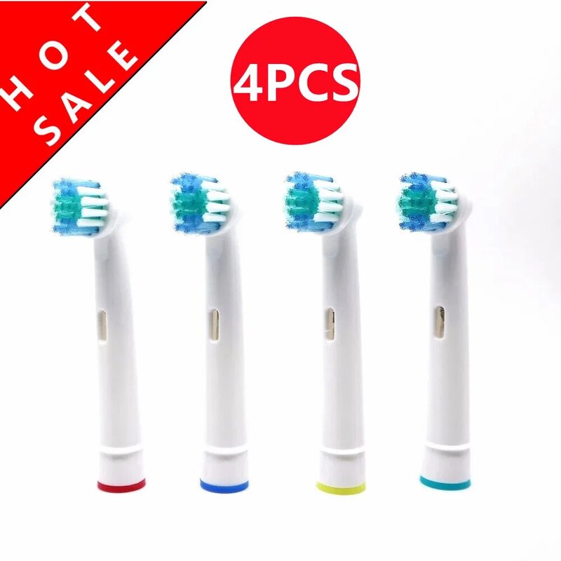 4x substituição cabeças de escova para oral-b escova de dentes elétrica ajuste avanço power/pro saúde/triumph/3d excel/vitalidade precisão limpa