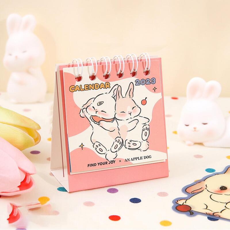 Great Stable School Supplies 2023 Cartoon Rabbit Daily Schedule Table Planner Thick Paper Small Calendar Office Supplies