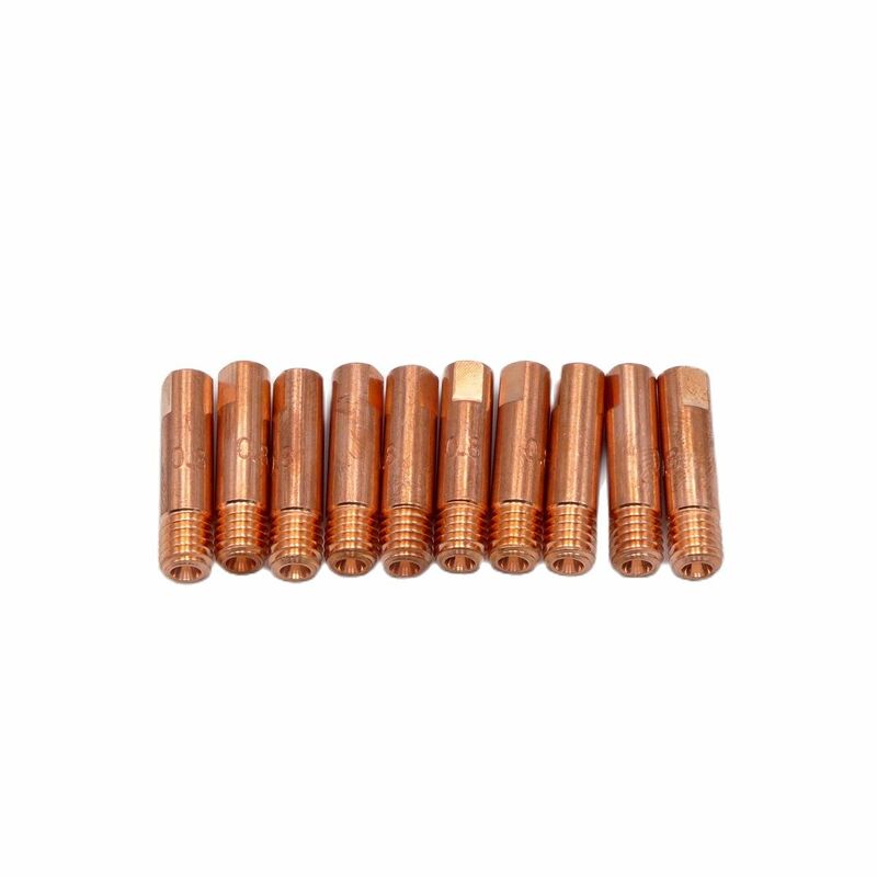 12 pezzi 15AK torcia per saldatura MIG Gas ugello punta consumabili M6 filetto 25mm lunghezza 0.6mm 0.8mm 0.9mm 1.0mm