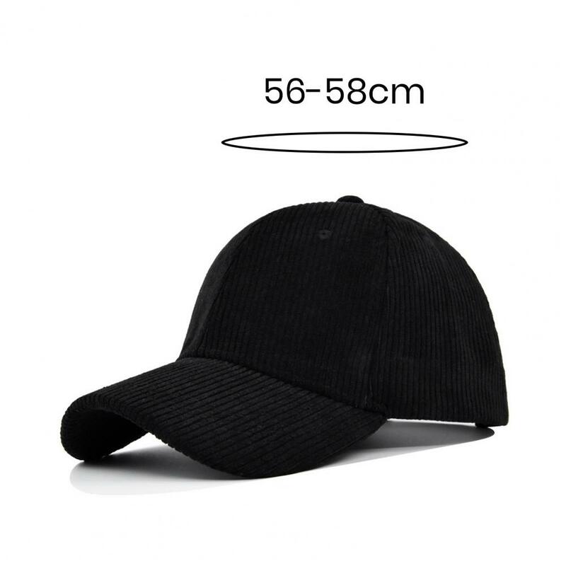 Weather Thermal Hats Striped Texture Adjustable Baseball Hat with Long Curled Brim Ponytail Holder for Sun Protection Unisex