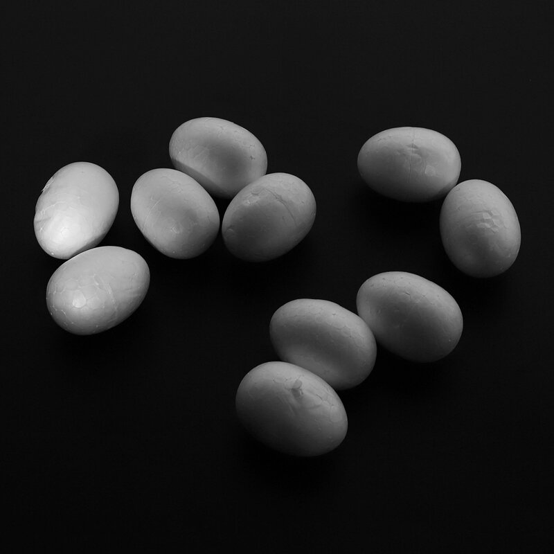 AD-30 huevos de poliestireno de 6 Cm, huevo de Pascua blanco decorativo para pintar o pegar
