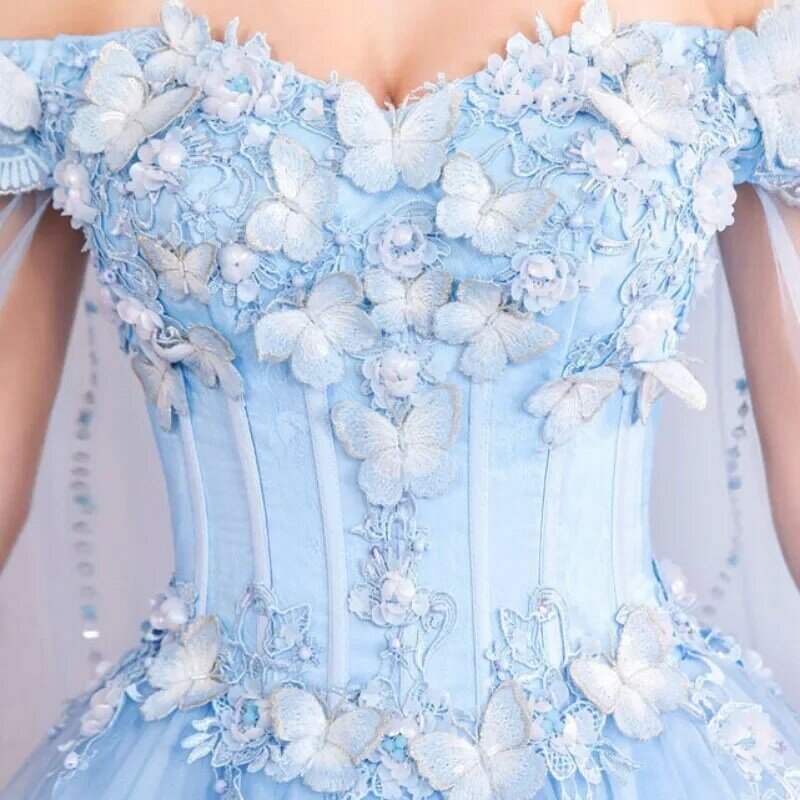 Женское платье с открытыми плечами, синее платье с открытыми плечами для свадьбы, официальное платье, Стильное элегантное сказочное банкетное платье