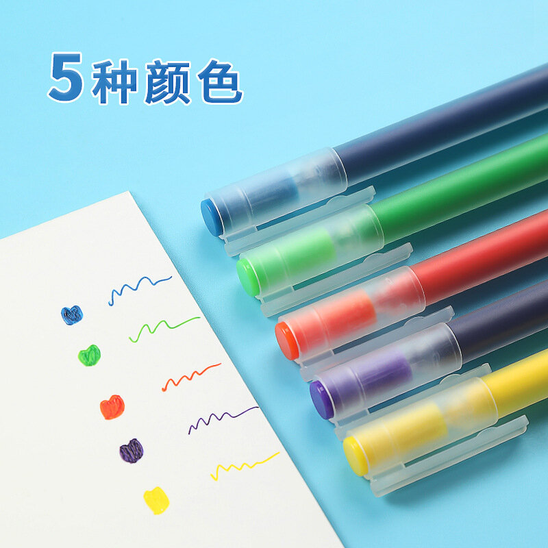5 قطعة ريترو الملونة هلام القلم مجموعة 0.5 مللي متر Kawaii غرامة نقطة أقلام الحبر اللوازم المكتبية المدرسية القرطاسية