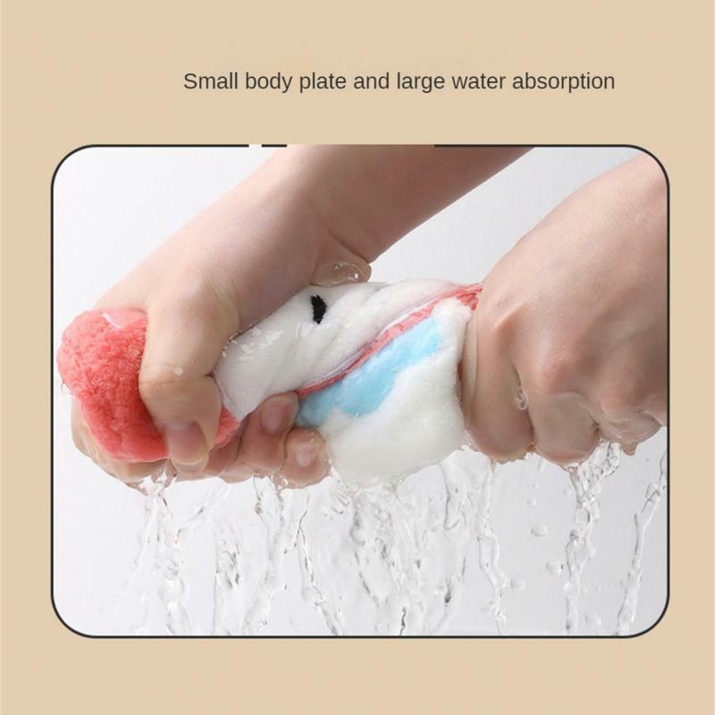 Hand Towel Absorbent Hand Cloth Soft Handkerchief Household Supplies Hand Wipe Hanging Children Hand Towel Coral Fleece Creative