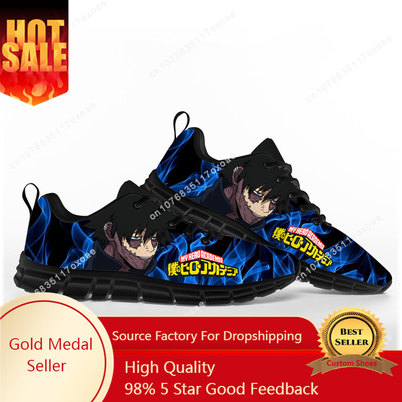 Zapatos deportivos de Anime My Hero Academia Dabi para hombres, mujeres, adolescentes, niños, zapatillas casuales personalizadas, zapatos de pareja de alta calidad