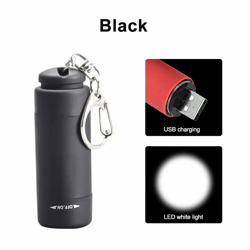 Mutifuction Portable USB Rechargeable Pocket Work Light Mini LED Keychain Light For Outdoor Camping Fishing Climbing