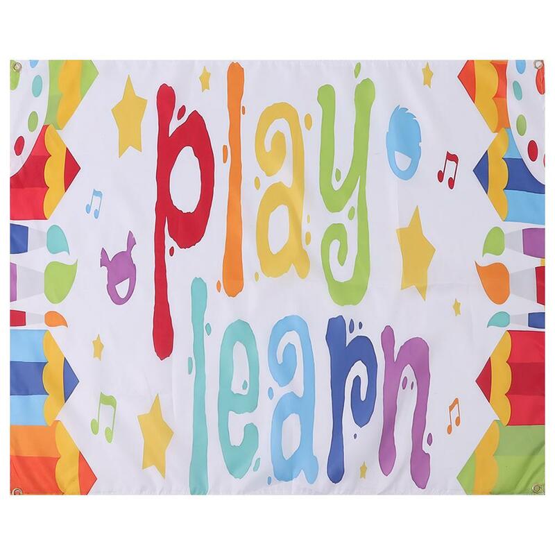 Carteles y pancarta de piezas, tablón de anuncios y decoración de pared para profesores, Play Learn & Grow Together, 2 uds.
