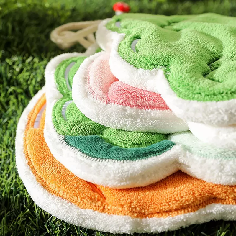 Полотенце для рук из кораллового флиса в овощном стиле, трехслойное толстое супервпитывающее быстросохнущее полотенце для кухни, ванной, носовой платок