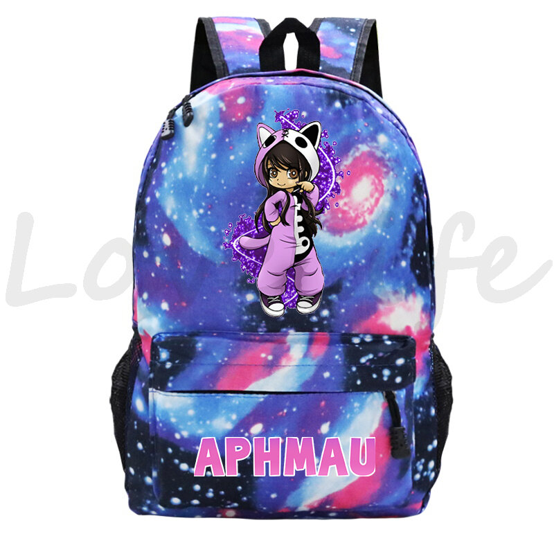 Aphmau-mochila de dibujos animados para niños, morral escolar de nailon con reducción de carga, para estudiantes de primer grado, 3-6