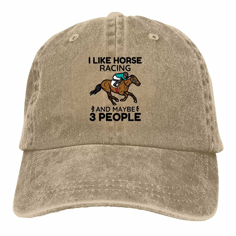 Sombrero Multicolor para deportes de carreras de caballos, gorra con visera de pico para mujer, I Like Horse Racing, visera personalizada, sombreros de protección