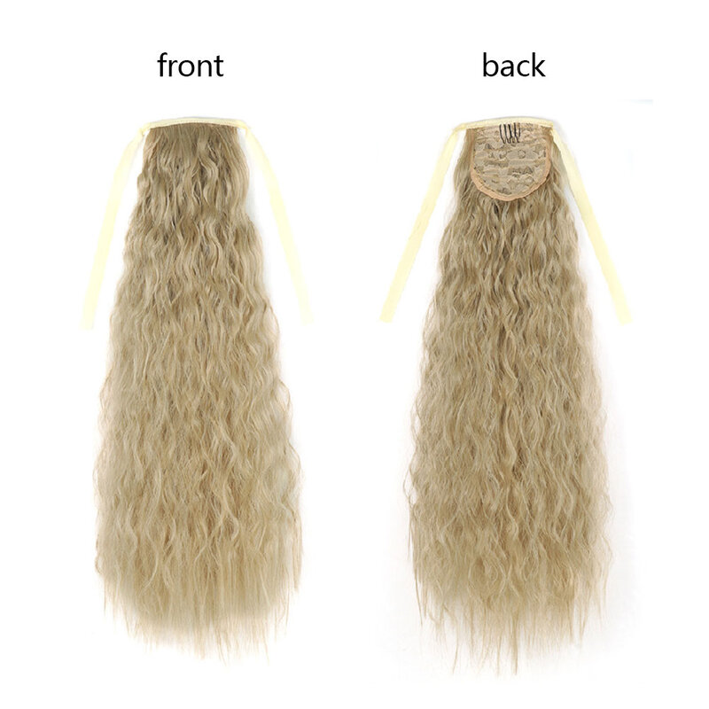 Sztuczne włosy do kucyka z włosów 22-calowy kucyk w z nakładką do prostowania włosie ze spinkami do włosów syntetyczne koński ogon przedłużanie do kucyka z włosów dla kobiet