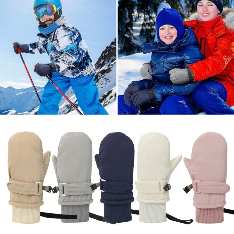 Luvas de inverno para bebês, luvas de esqui à prova d'água para crianças, luvas quentes de secagem rápida, presente qx2d