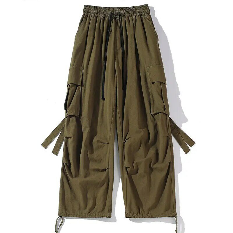2024 Black Cargo Pants for Men Oversize Cargo Trousers Male Green Loose Casual Japanese Streetwear Hip Hop Pocket Big Size