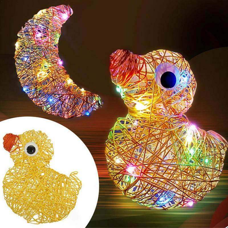 Farolillo redondo con forma de corazón y estrella para niña, juguete creativo con bombillas LED, multicolor, manualidades