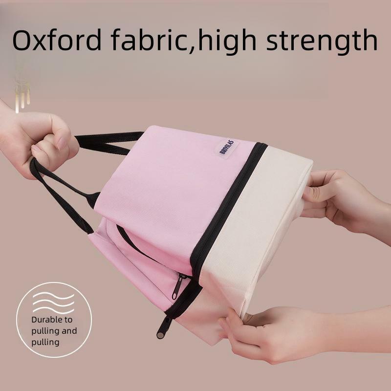 New Oxford Cloth Layered Lunch Bags Fashion Insulated Lunch Box Picnic Office Student Portable Lunch retain freshness Tote Bag