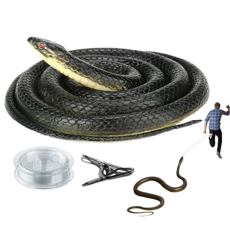 Wąż Prank Toy Fałszywy wąż Rekwizyty Symulacja węża Zabawka ze sznurkiem i klipsem do łatwej konfiguracji Wystrój domu nawiedzonego