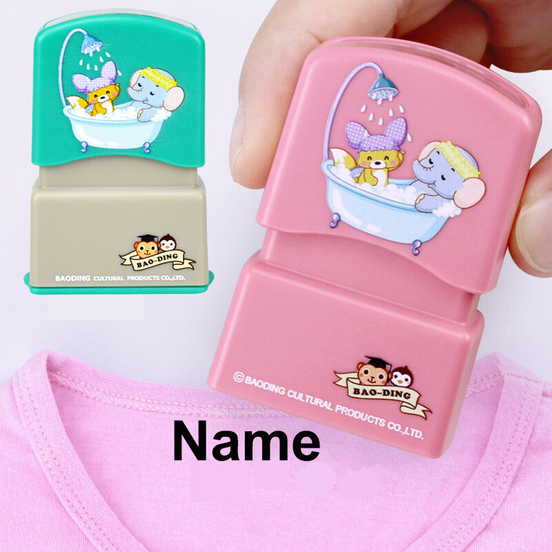 Customized Name Stamp Paints Personal Student Child Engraved Waterproof Non-fading Kindergarten Cartoon Clothing Name Seal