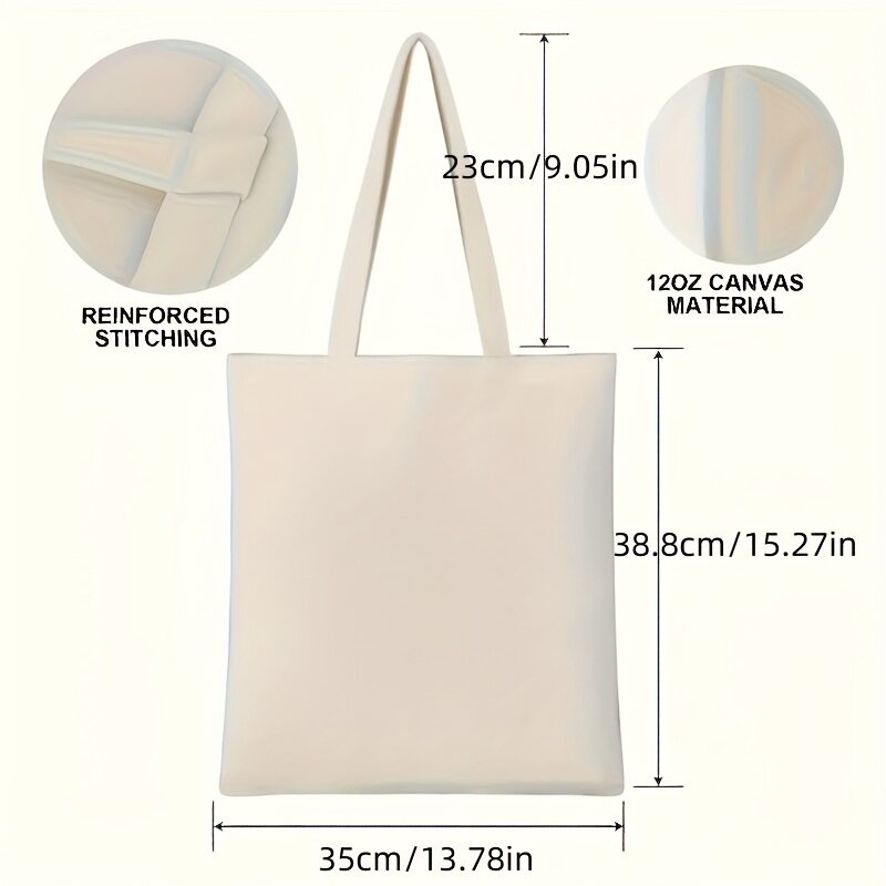 กระเป๋าผ้าใบแคนวาสความจุสูง (กรุณาส่งข้อความส่วนตัวถึงฝ่ายบริการลูกค้า) กระเป๋าสะพายไหล่ปรับแต่งข้อความได้