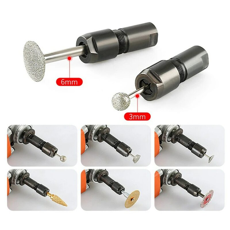 2pcs 50mm HCS Angle Grinder Adapter Grinding Conversion Head For 100-type Angle Grinder Straight Grinder Chuck Power Tools Part