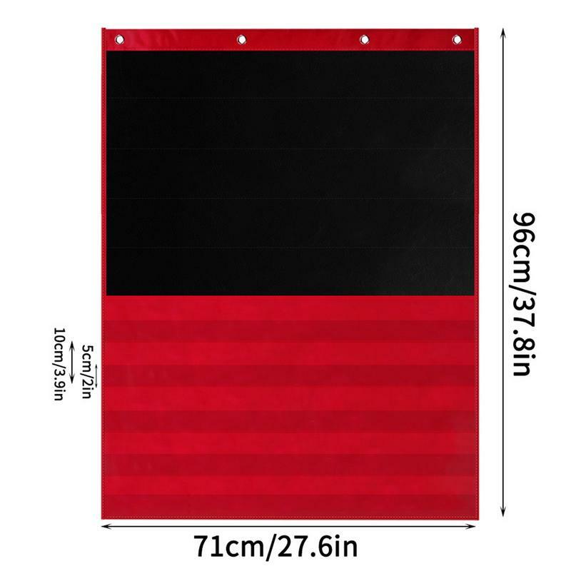 03/Schedule-Tableau de poche de taille standard, avec 15 cartes effaçables à sec et 5 poches, rouge et noir, pour salle d'irritation