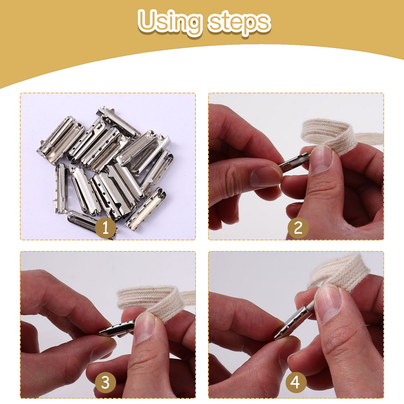 Supvox 80pcs Metal Aglets DIY Shoelaces Repair Shoe Lace Tips Replacement End Shoelace Accessories