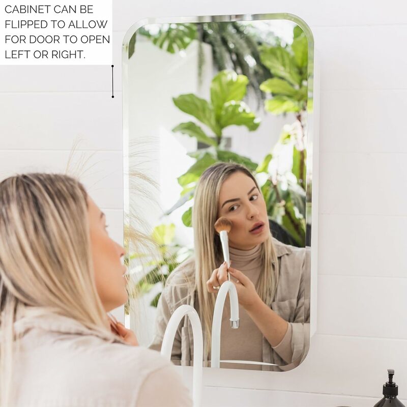 Компактное зеркало для лекарств, белый утопленный шкаф для лекарств с зеркалом или поверхностным креплением, шкафчик для ванной комнаты с зеркалом для хранения