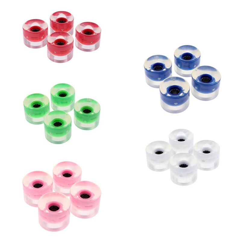 4 Flash Wheels 60 Mm with Core for Longboard Skateboard Pink / Blue / / / Red