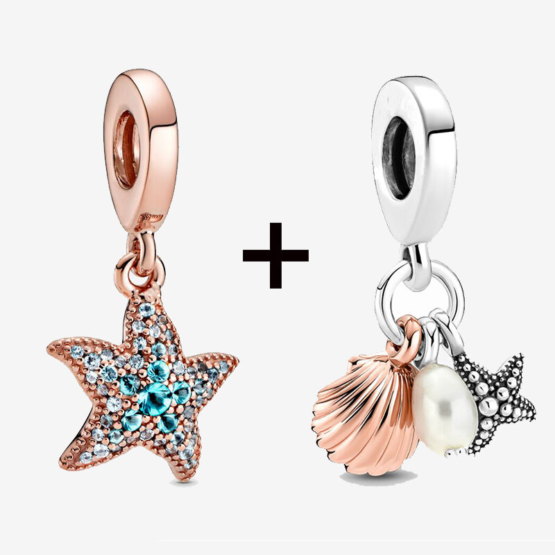 Bracelets à breloques étoile de mer et océan pour femme, bijoux à bricoler soi-même, cadeau exécutif, PmotFits, style d'été, perles, 2024, lot de 2 pièces
