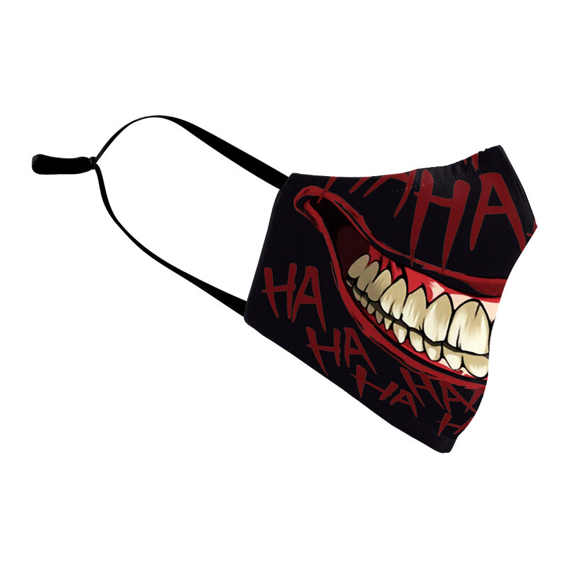 Party Halb gesichts maske wieder verwendbare Unisex Mund Muffel Stoff Mode Maske wasch bar 3D-Druck Mund maske Halloween neu