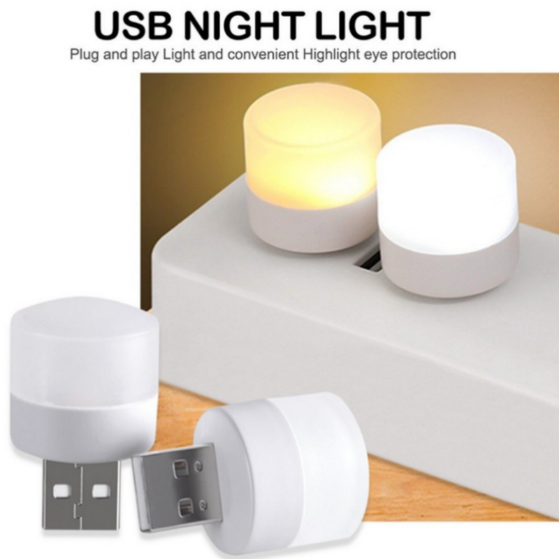 Lámpara de lectura LED USB de 5 piezas, Mini luz de noche para acampar, lámparas de mesa para banco de energía, PC, portátil, luz nocturna USB