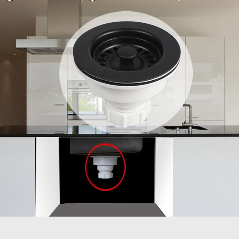 Küchen spüle Abfluss Kunststoff Küchen spüle Abfluss mit Sieb Korb Abfluss stopfen Durchmesser 114mm für Küche Quarz Stein Spüle
