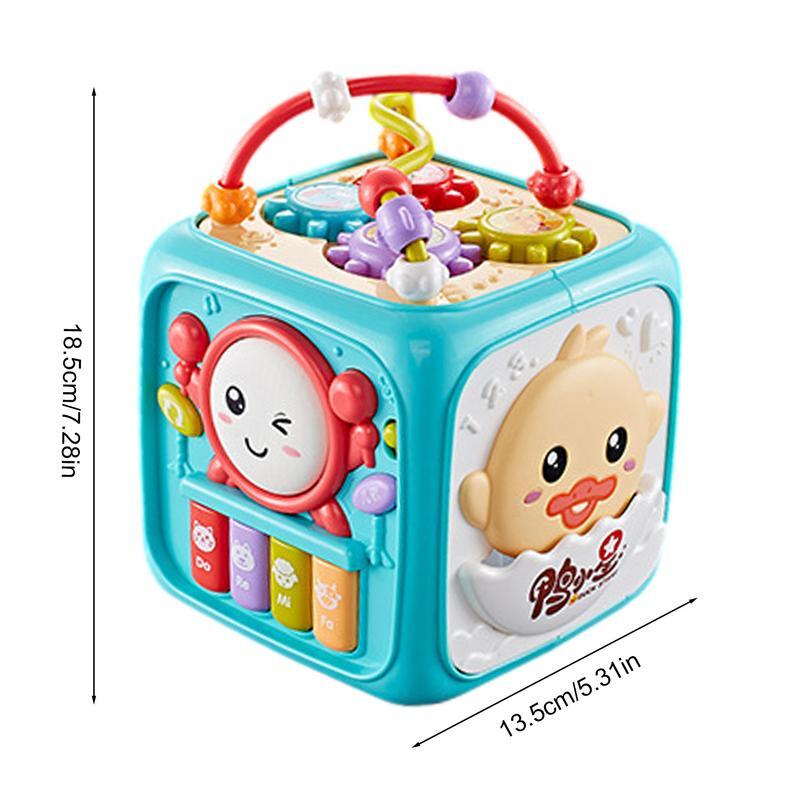 Детский развивающий куб, игрушка-сортировщик с барабаном и ключами пианино, куб для музыкальной активности, обучающий куб для распознавания формы