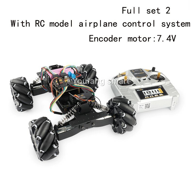 Sasis suspensi mobil RC roda Mecanum Omnidirectional, dapat disesuaikan untuk Kit DIY Robot Arduino ke Ps2 UNO yang dapat diprogram