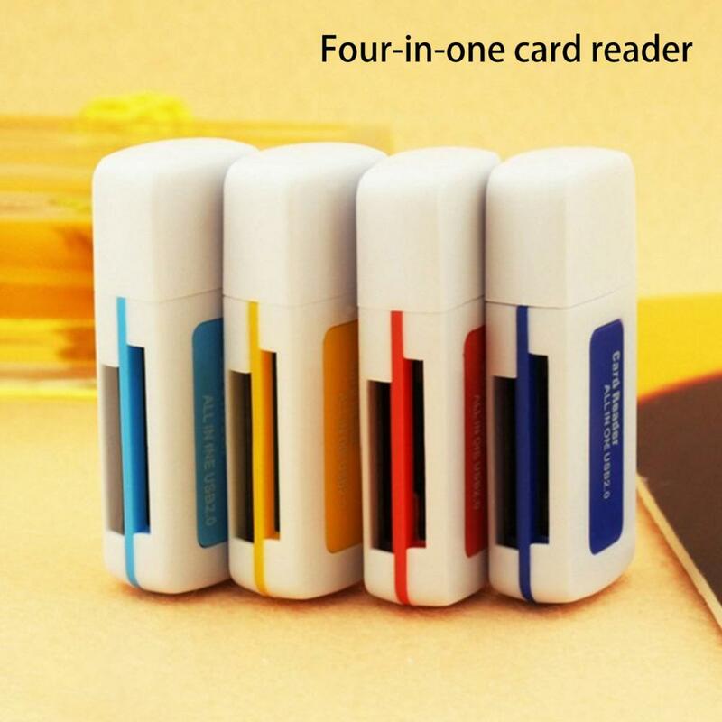 Practical Portable Card Reader Mini Adapter 4-in-1 Multiport Portable Memory Card Reader  Plug and Play