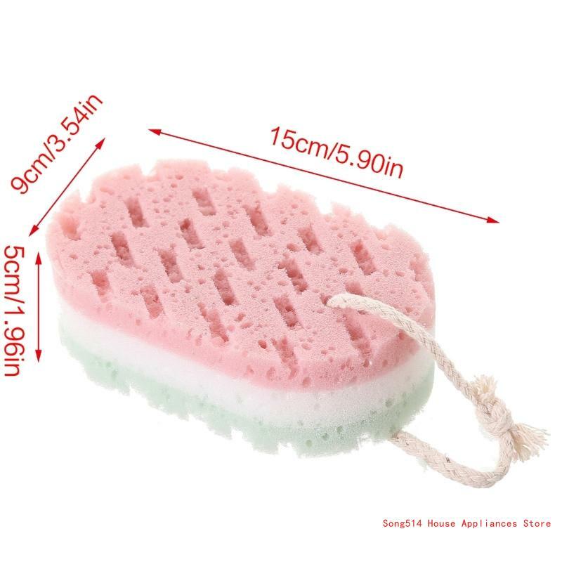 Three Layer Bath Exfoliating Shower Sponge For Adult Natural Scrubber Refreshing 95AC