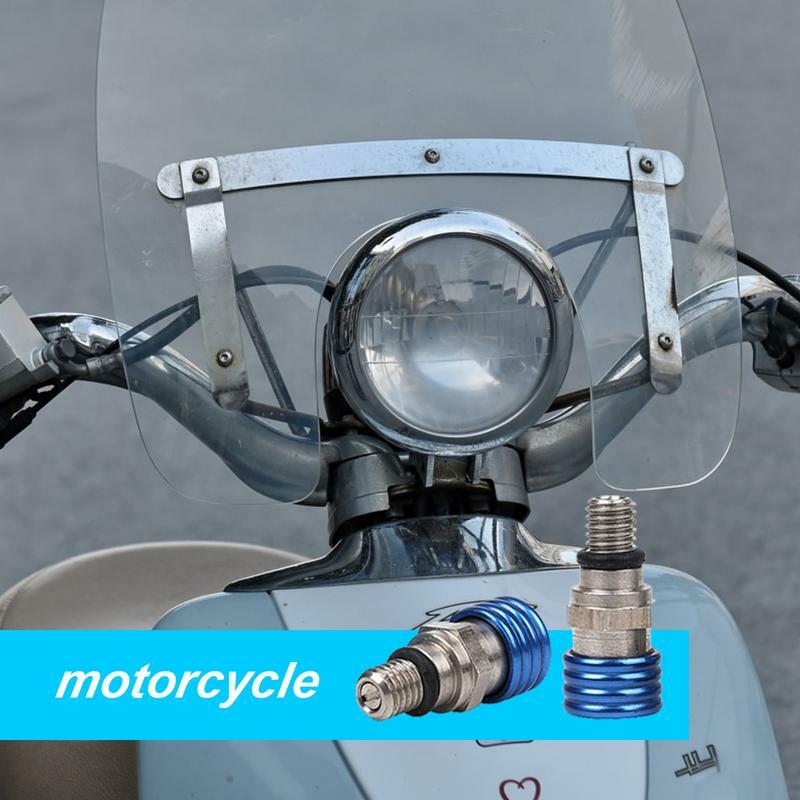 Horquilla de purga superior, reemplazo de válvula de alivio, acero inoxidable y aluminio, 2 piezas, tornillo para motocicleta
