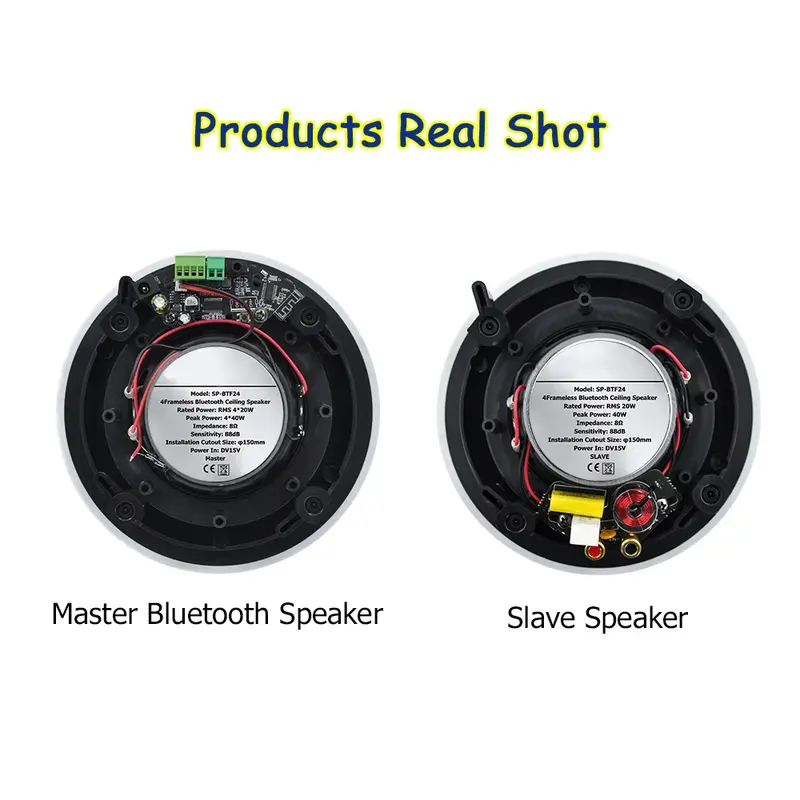 Bluetooth-Decken lautsprecher 4 Zoll rahmenloser koaxialer HiFi-Stereo lautsprecher Eingebautes digitales Heimkino-Soundsystem der Klasse D Amp