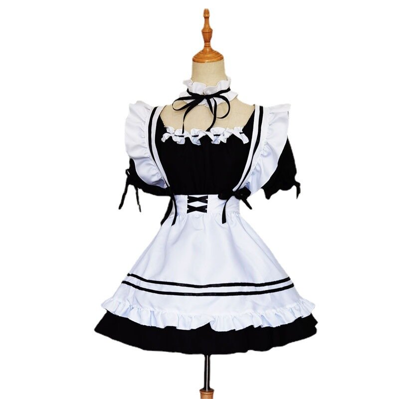 S-5XL Black  Lolita Dress Cute Girls Women Lovely Sexy Maid Outfit Cosplay Costume Uniform Clothes