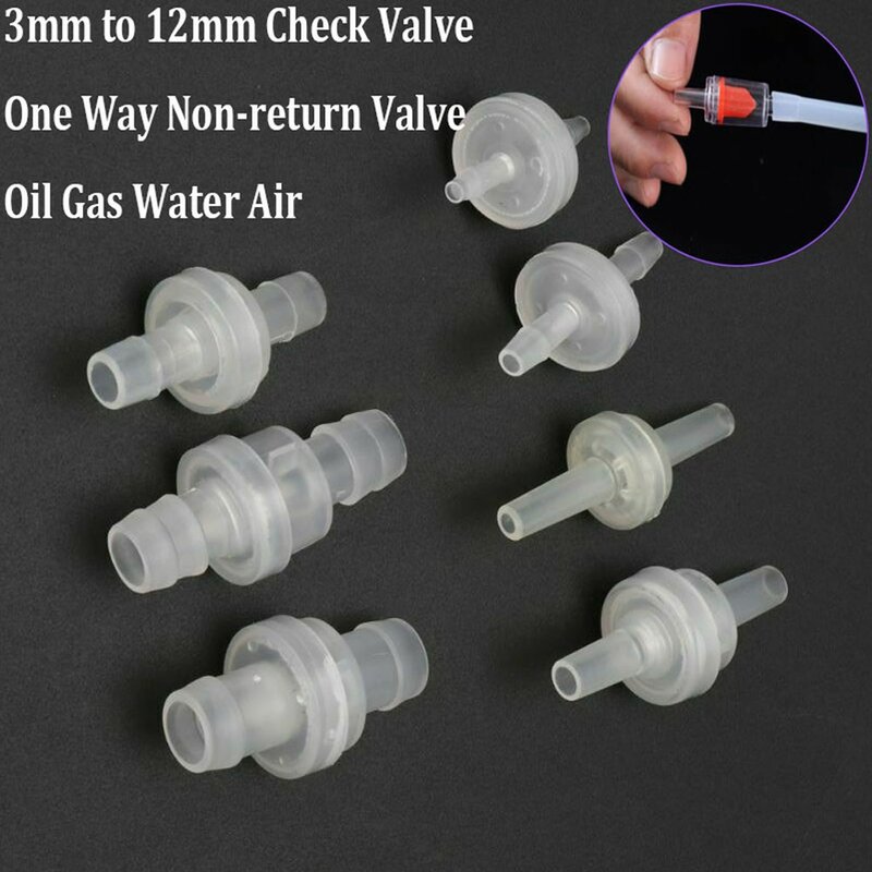 Easy to Install and Compatible with Water Petrol Diesel Oils and Other Fluids Plastic Check Valve in 3mm to 12mm
